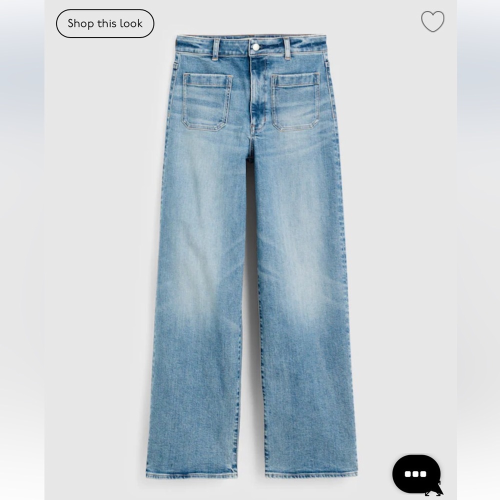 Madewell Light Blue Wide Leg Jeans high waist stretch slimming
